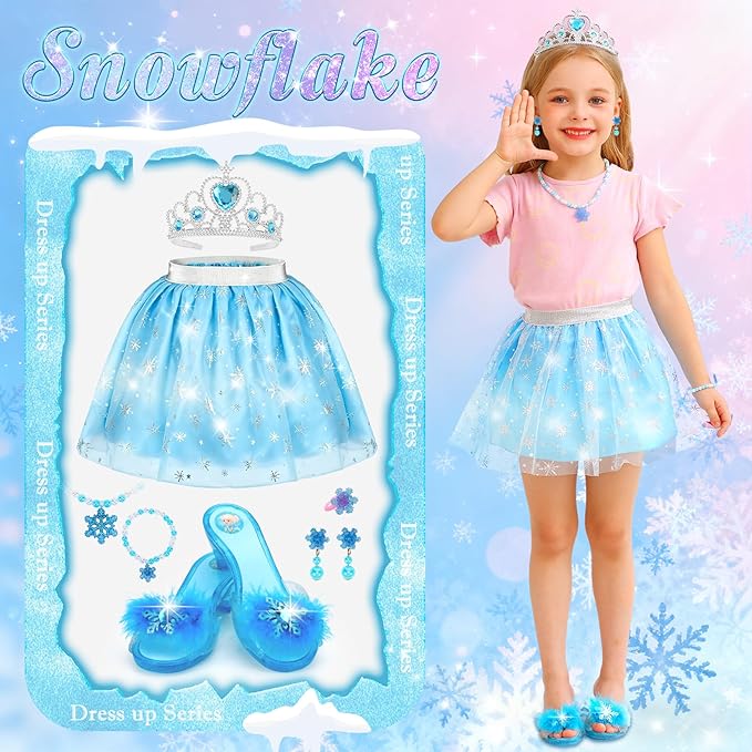 VGOFUN Princess Dress Up Shoes Set,Princess Dress Up Toys Toddler Jewelry Boutique Kit Girls Dress Up Clothes with Princess Shoes Role Play Birthday Party Toys Gifts for Little Girls 3,4,5,6 Years