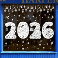 Christmas 2026 Cute Number Window Clings for Glass Windows,5 Sheets Static Christmas Window Decorations Xmas Holiday White Snowman Santa Window Stickers Decals for Party Home Winter Indoor Decor