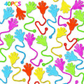 40PCS Glitter Sticky Hand Party Favors for Kids Birthday Supplies Halloween Goodie Bag Stuffers Classroom Treasure Box Carnival Prizes Bulk Treat Trinkets Pinata Fillers Mini Stuff Stretchy Toys