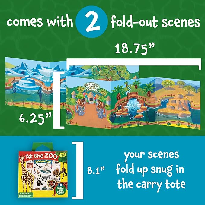 Peaceable Kingdom Press Sticker Fun! At The Zoo Reusable Sticker Tote