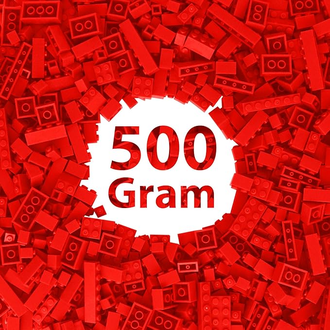 Bulk Red Building Bricks, Classic Building Blocks Compatible with All Major Brands