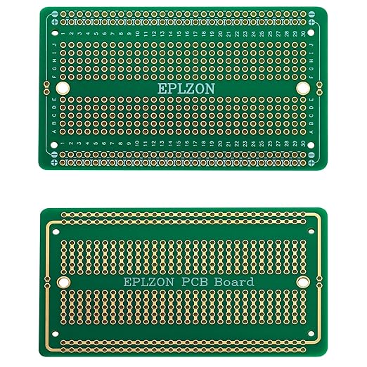 Solderable Breadboard PCB Board Gold-Plated Solder Breadboard for DIY Electronics Projects Apply to Arduino Soldering Projects 3.5"x2.05" (5 Pack + 2 Mini Board, Green)