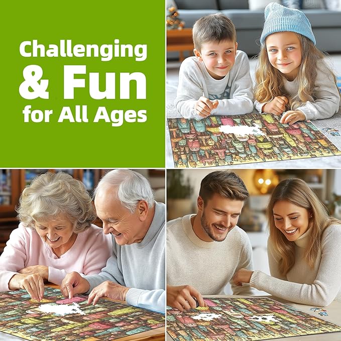 Dense Monster Jigsaw Puzzles 1000 Pieces Cartoon Characters Puzzles for Adults 1000 Pieces with Letters on Back Funny Hard Impossible Difficult Challenging Family Puzzle Fantasy Art Puzzles