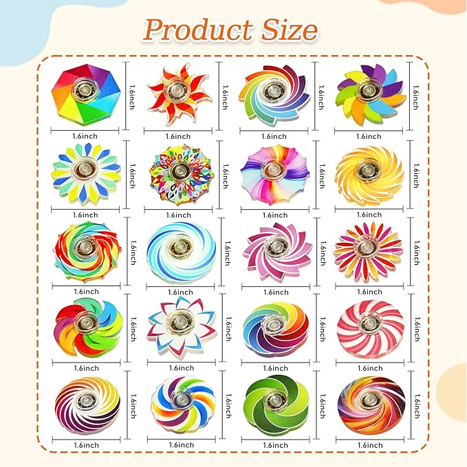 40 Pack Fidget Spinner Toys,Party Favors Supplies Birthday Gifts Goodie Bags Stuffers for Kids Adults,Sensory Toys for Boys Girls Anxiety ADHD Stress Relief,Carnival Treasure Box Toy Classroom Prizes