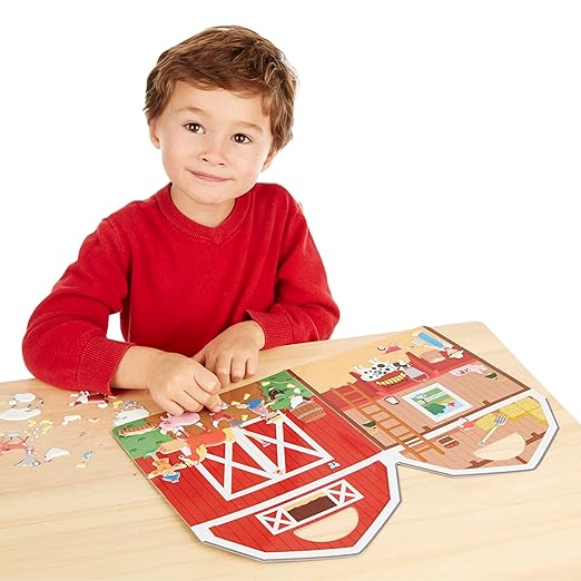Melissa & Doug Puffy Sticker Play Set – On The Farm, 52 Reusable Stickers with 2 Fold-Out Scenes, Restickable Animal Arts and Crafts Activity Book for Kids Ages 4+ - FSC Certified