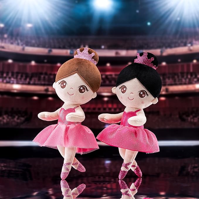Gloveleya Ballet Toy Baby Girl Gifts Dolls Soft Plush Toy Ballet Girl Doll Rugosa Rose 14 Inches with Gift Box