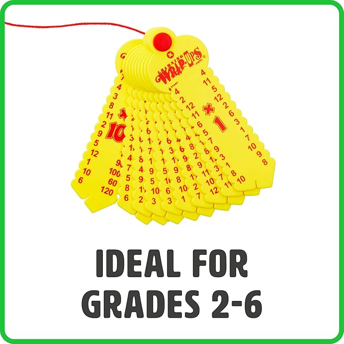 LEARNING WRAP-UPS SELF-CORRECTING Multiplication Keys, Self Correcting Math Tool for Kids Grade Level 2-6, Yellow, (K103-SB)