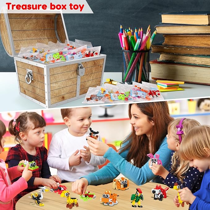 20pcs Animal Mini Building Blocks Party Favor for Kids Return Gifts For Birthday Goodie Bag Stuffer Class Prize Box Toys Small Bulk Pinata Stuffer End of School Year Gift for Student Boy Girl 4-8 8-12