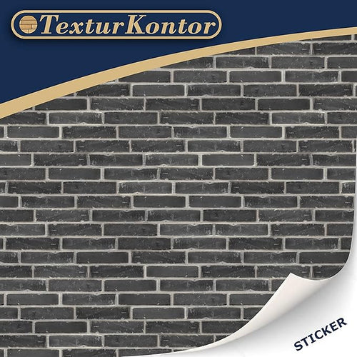 3 Sheets Self-Adhesive Wall Cladding for Dollhouse 1:12 Scale (Black Bricks)