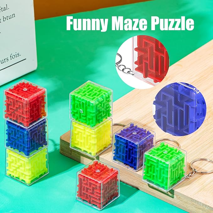 50 Pcs Maze Puzzle Toy Gift 3D Cube Box Mini Maze Christmas Puzzles Game for Adults Birthday Party Favors Stocking Stuffers for Kids