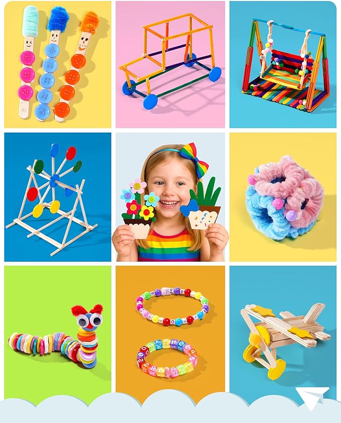 Wowood Arts and Crafts Kit for Kids - Over 1600 Pieces of DIY Craft Supplies! Creative Hobby Fun Activity Toys & Perfect Gifts for Girls and Boys Ages 8-12 to Spark Imagination and Joy(PA001)