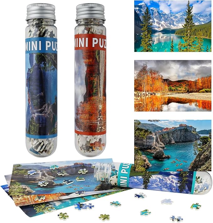 Small Jigsaw Puzzles for Adults Moraine Lake Mini Puzzles 150 Pieces Small Puzzles Micro Tiny Piece Challenging Difficult Travel Puzzle Games Toys Gifts 6 x 4 inch 3 Packs