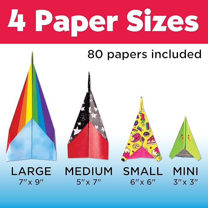 Creativity for Kids Stunt Squadron Fold & Launch Paper Airplanes: Create 80 Paper Airplanes, STEM Science Kit for Kids, Airplane Craft Kit for Kids, Gifts and Toys for Boys (Ages 6+)