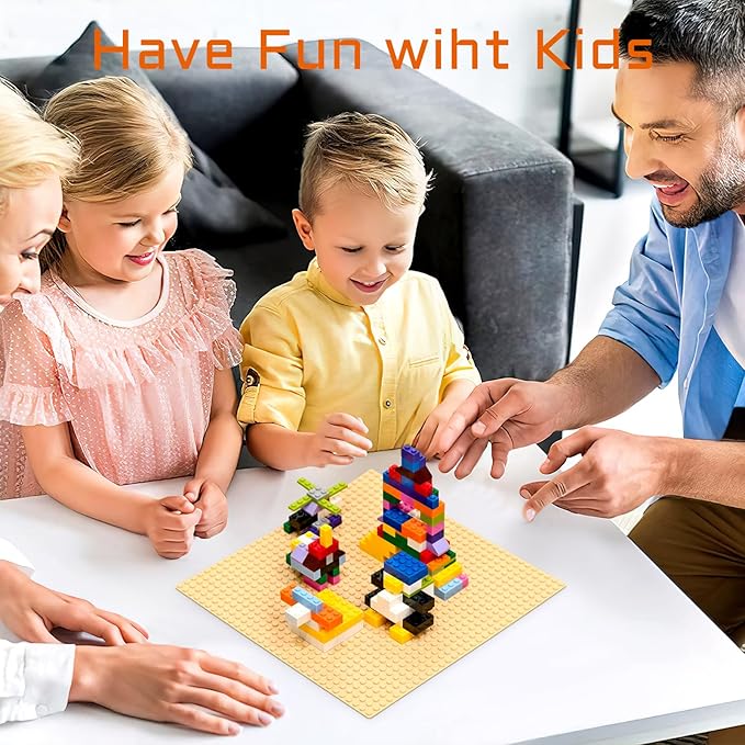 Vdealen 8 Pack Classic Baseplates 10" x 10" Large Building Plates for Building Bricks, Compatible with All Major Brands and Activity Table- Perfect STEM Gift for Builders (Multicolored)