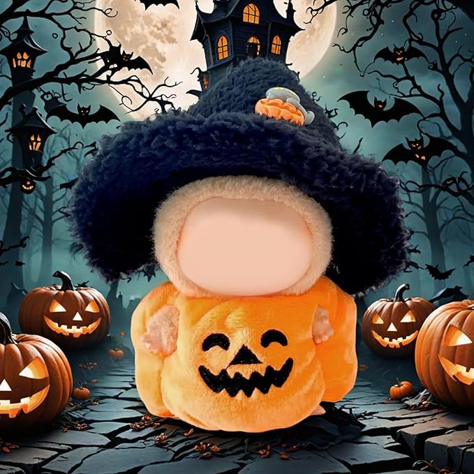 2025 New Halloween Doll Clothes, 2-Piece Clothes Outfit for Doll, Hat and Halloween Pumpkin Clothes Stylish Outfit for Spooky Costume Girls Boys Collectors (Pumpkin)