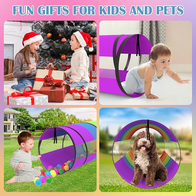 Kids Play Tunnel for Toddlers 70 x 21 Inch Colorful Pop-Up 1-3 Baby Crawling Tunnel Foldable with Breathable for Children Kids Dogs Indoor and Outdoor Backyard Tunnel Toys Gifts