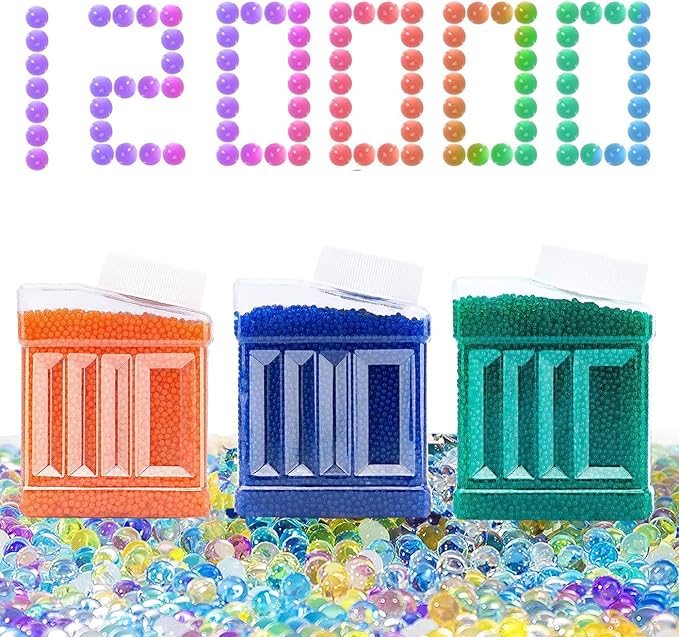 Gel Blaster Balls - 120000Pcs 3Pack 7-8mm Ammo Compatible With Water Blasters Splatter Gall Orbez, for Ages 14+