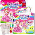 ZMLM Princess & Unicorns Art Crafts for Kids Toddler, 3-in-1 DIY Creative Sticker Coloring Activity Book for Ages 3 4 5 6 7 8 Year Old Girls Birthday Gifts Toys Game Travel Essentials Kit
