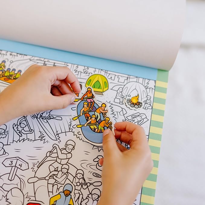 Melissa & Doug Seek and Find Sticker Pad – Adventure (400+ Stickers, 14 Scenes to Color) Search and Find Sticker Pads, Arts and Crafts Activity for Kids Ages 4+ - FSC-Certified Materials