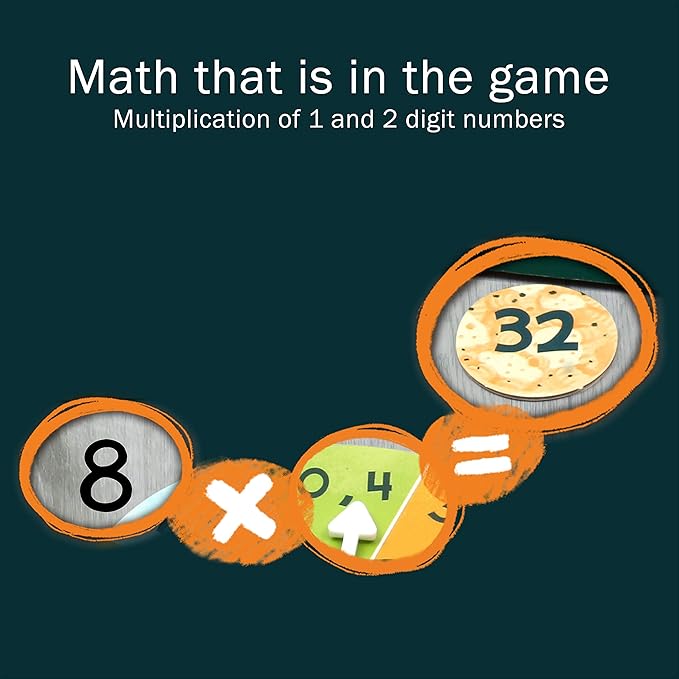 Say Cheese Multiplication Game - Fun Math Board Game for 7-10 Year Olds, Easy Start Advanced STEM Toy, Perfect Educational Gift for Girls & Boys, Homeschoolers, Grade 2 and Up
