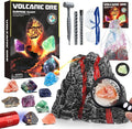 Volcano Dig Kit - 10 Rocks Excavation Kit, Gemstone Rocks for Kids, Fossil Volcano Toys Dig Kits for Rocks Collection, Volcano Toys for Boys Girls 6 and up Year Old Birthday Gifts
