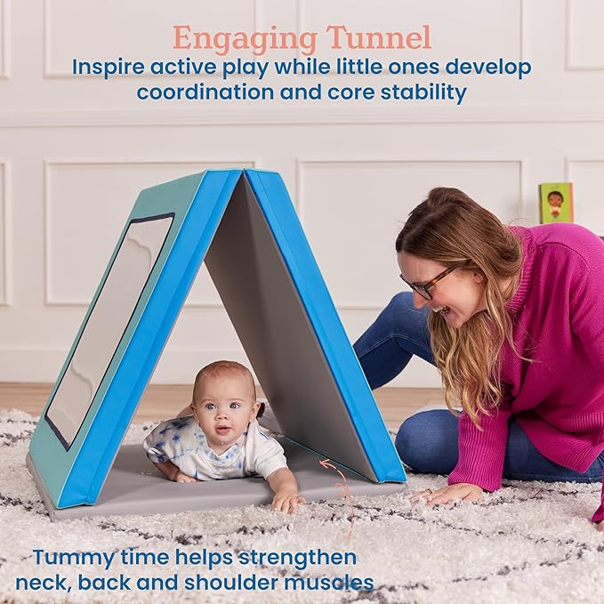 ECR4Kids SoftZone Folding Floor Mirror, Sensory Toy, Contemporary