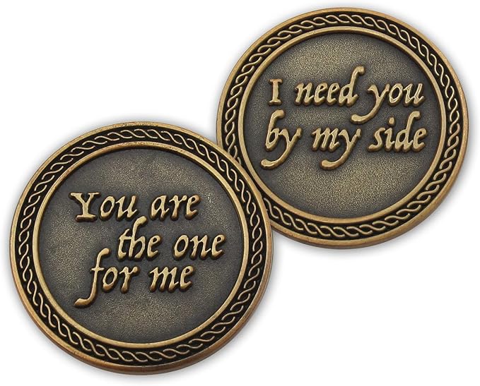 Bulk Set of 10 Romantic Love Expression Coins, You are The One for Me, I Need You by My Side, Anniversary Pocket Tokens for Date Night, Love Gift for Men & Women, from Him or Her