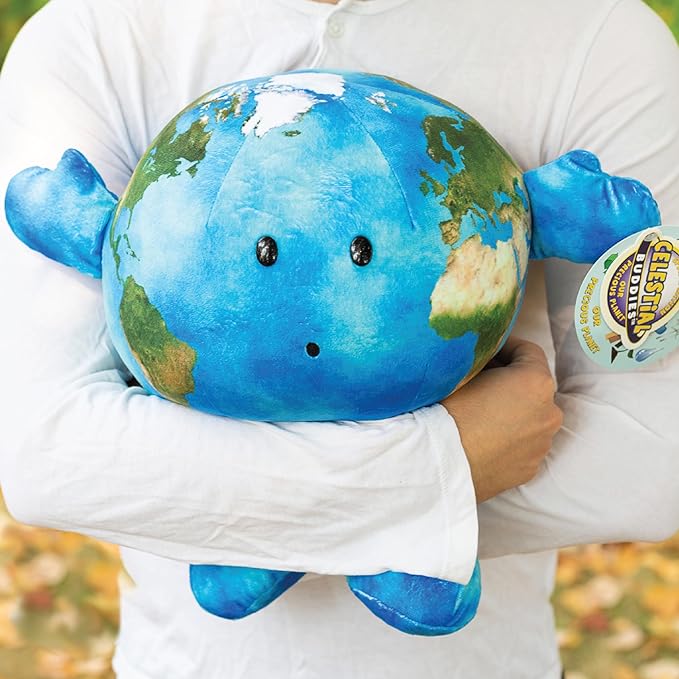 Celestial Buddies Our Precious Planet | 16" Soft Stuffed Plush, Fun Planet Facts & Climate Change Tag for Kids – STEM Learning, Educational Gift, Classroom & Homeschool Science Space Astronomy | 0+