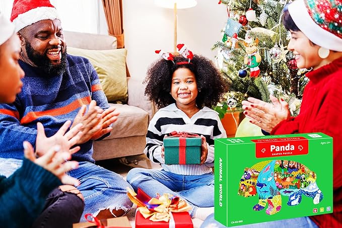 Puzzles for Kids Ages 4-8, 180 Piece Panda Animal Shaped Kids Puzzles Jigsaw Puzzles Educational Learning Toys for Kid Boys Girls Ages 4 6 7 8 Christmas Easter Party Favors Gift