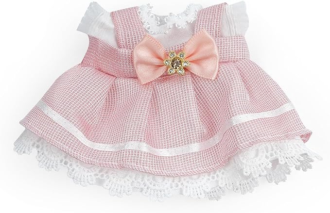 17cm Doll Clothes Set-Adorable Outfits for Dolls-Stylish Accessaries Clothes Dress-Up-Replaceable Clothing Collections, Includes Hat, Top, Skirt(Pink-Style A)