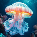 Bgraamiens 1000 Piece Jigsaw Puzzle for Adults - Deepsea Jellyfish - Vibrant Ocean Art Puzzle with Bioluminescent Glow Effect, Challenging Sea Creature Puzzle Gift