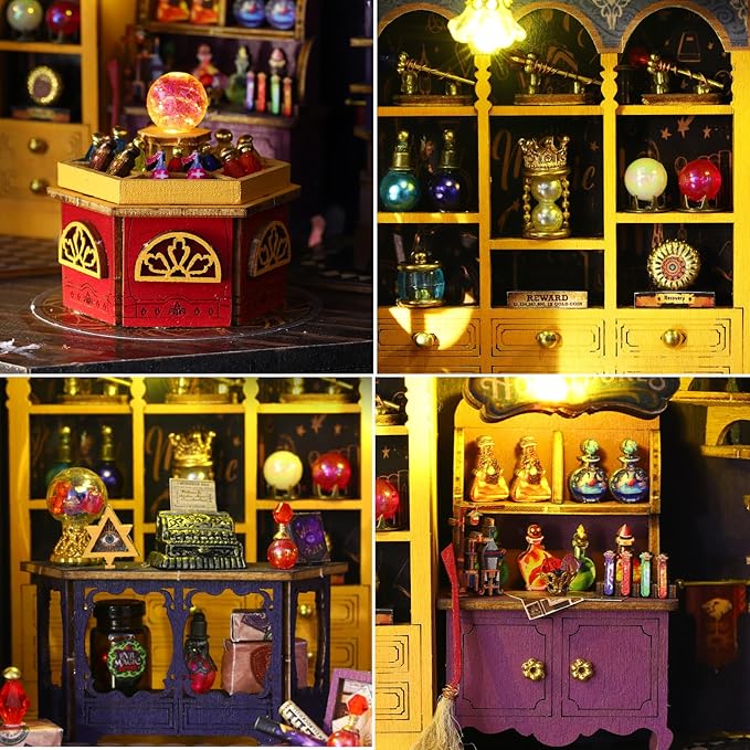 DIY Miniature House Kit - Magic Tiny House Model Kit with Open-able Door - DIY Wooden Dollhouse Miniature Kit for Adults Teens - Creative Book Nook Magic Model Kits, DIY Adult Crafts Kits