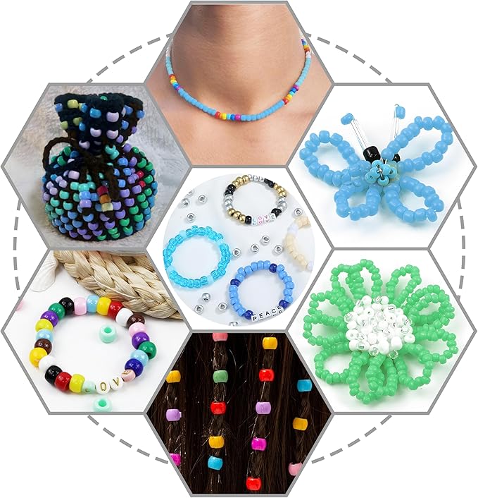 XIANNVXI 24Colours Pony Beads for Bracelet Friendship 720pcs Letter Kandi Purple Pony Beaded Kit Bracelet Making Kit for Jewelry DIY Crafts