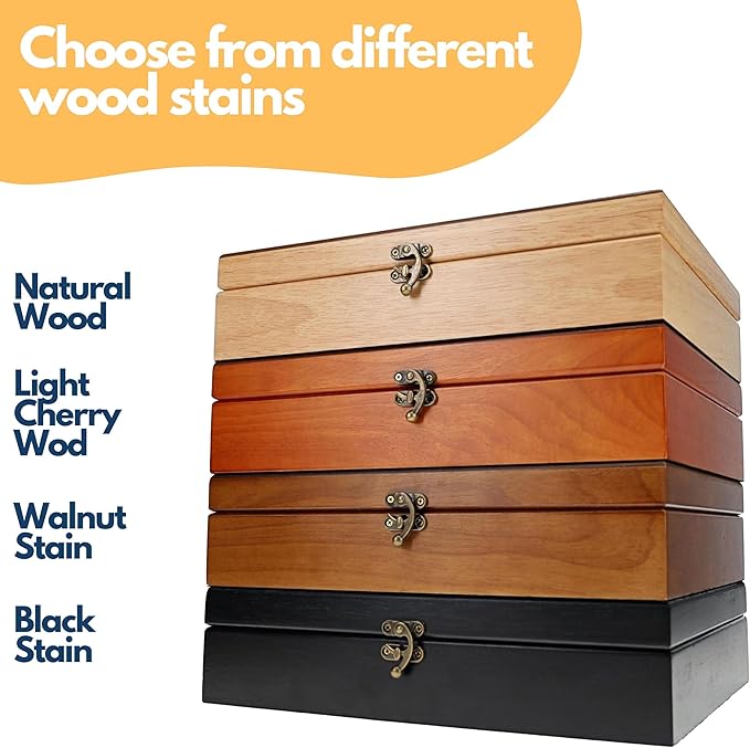WE Games Custom Color Image Engraved Wooden Treasure Box with Lid & Brass Latch - Walnut Finish