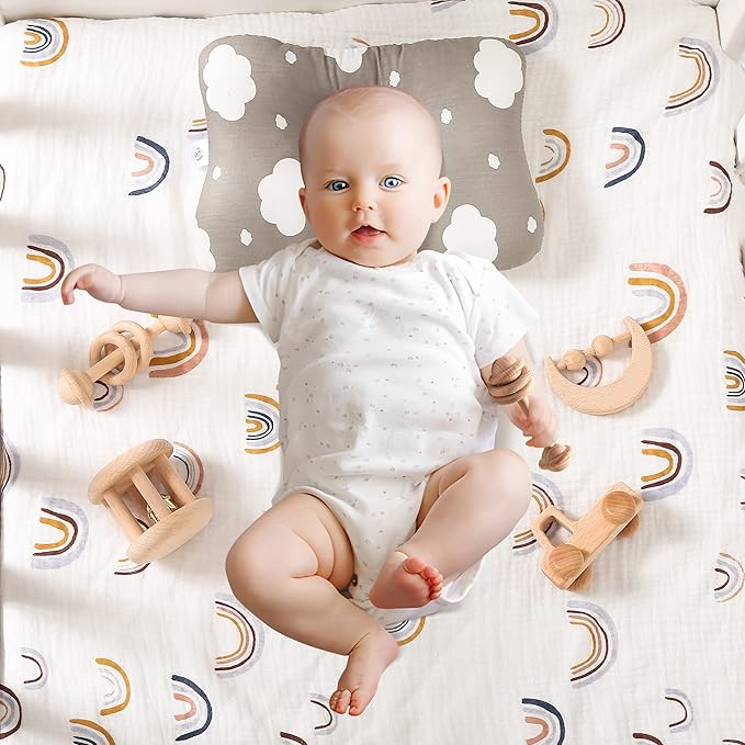 Wood Baby Rattle Personalizable Infant Rattle Sensory Development Wooden Toys Set
