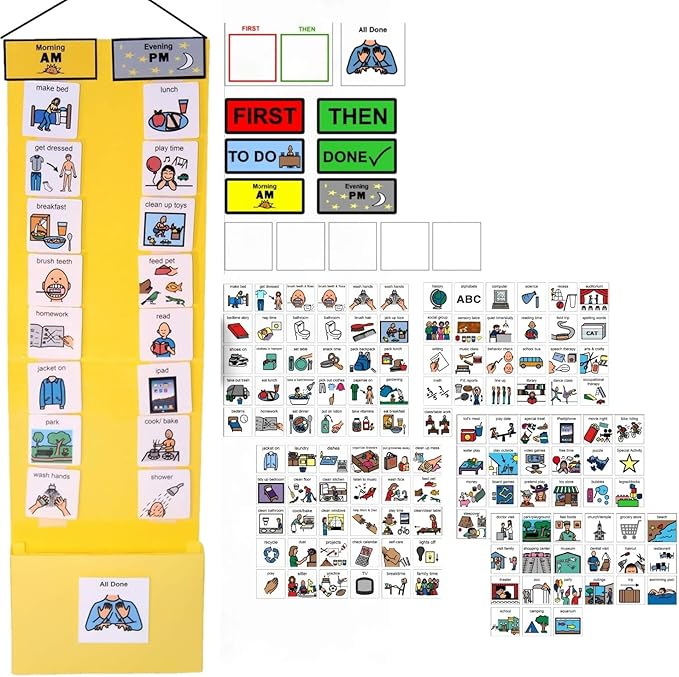 Visual Schedule for Kids – 133 Durable Plastic Picture Cards with Soft Loop Coins | Daily Routine & Chore Reward Chart for Home, School, Autism, ADHD & Special Needs Behavior Support