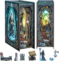 Fsolis Book Nook Kit, DIY Miniature Room House Kit 3D Wooden Puzzle Craft Kit for Adults Decorative Bookend Bookshelf Bookcase Nook Decor Gifts for Women Teens and Book Lovers (The Gate of Wonderland)