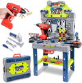 Kids Tool Kit，Kids Tool Bench STEM Engineering Playbench，32-inch Folding Workbench Set with 35+ Accessories, Electric Drill Toy & Tool Storage, Creative Construction Playset for Boys Girls Ages 3-5
