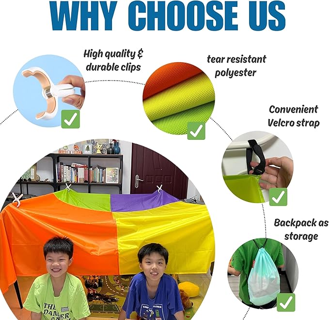 Magic Fort Building Kit for Kids with CPC Certification - Large Lightweight Blanket Fort Making kit and Clips - Portable Playhouse Play Tent Fort - Indoor/Outdoor Girls/Boys Toys Ages 4-5 6 7 8-12