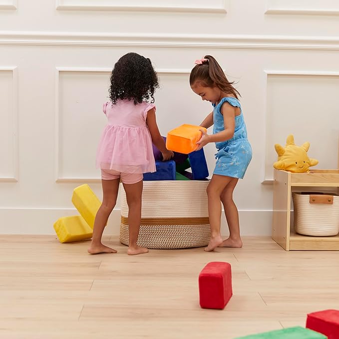 ECR4Kids SoftZone Stack-A-Brick, Foam Blocks, Assorted, 24-Piece