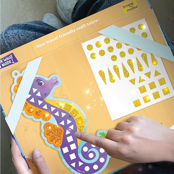 Imagimake Mirror Mosaic Ocean Theme Kids Art Set | DIY Craft Kit with Foil Stickers | Mosaic Kit for Kids | Birthday Gift for Boys and Girls Ages 3-8 | Toys for 4 Year Old Boys
