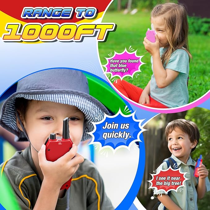 Cool Walkie Talkies for Kids Boys: 3 Pack Kids Walkie Talkies Toys Christmas Birthday Gifts for 3 4 5 6 7 8 Year Old Girls Boys Grandkids Camping Outdoor Toys Stocking Stuffers Boy Girl Gift Age 3-8