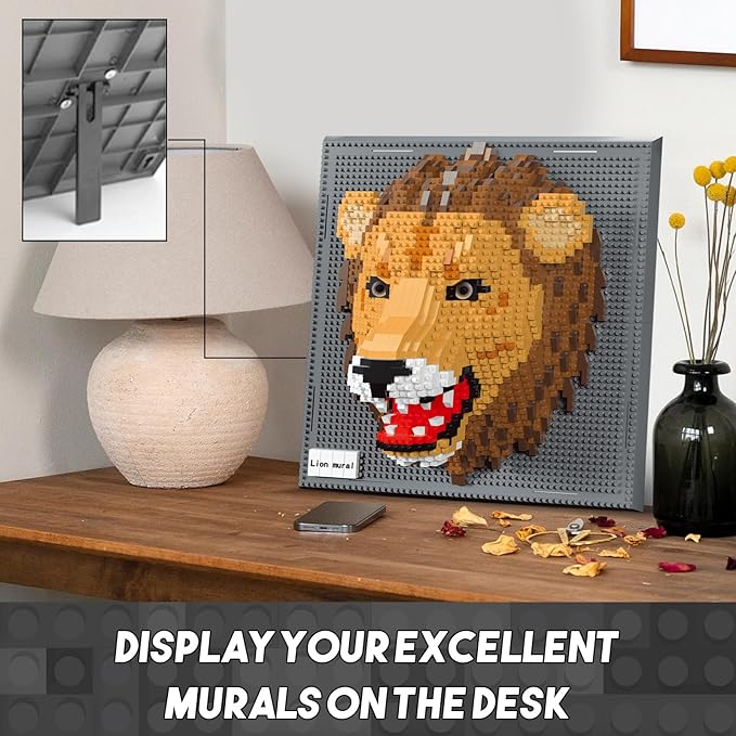 Lion Micro Mini Building Block Sets for Adults, No Compatible with Lego, 3D Animals Wall Art Kits for Home Wall Decor & Table Display, Creative Toy Gifts for Kids Teens Boys Girls (2005 PCS)