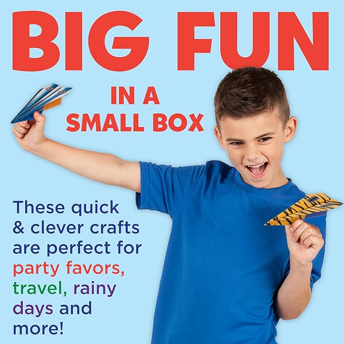 Creativity for Kids Paper Airplane Squadron - Create 20 Paper Airplanes, Crafts for Boys and Girls, Stocking Stuffers and Gift for Boys, Kids Activities (Ages 6+)