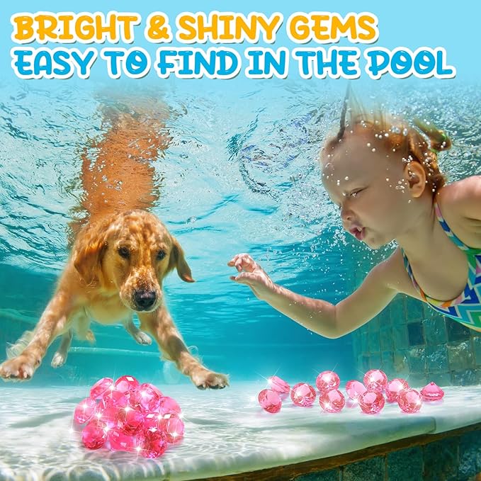 Zomiboo 16 Pcs Acrylic Diamond Large Gems Pirate Round Treasure Toy Gems Treasure Round Gemstones Acrylic Diamond Shaped Gemstones for Home Table Vase Fillers Party Decor (Pink)