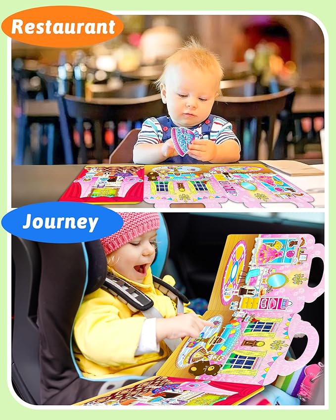 Benresive Reusable Sticker Book for Toddlers 2-4 Years, Fun Travel Stickers for Kids, Waterproof Sticker Books for Toddlers 1-3, Crafts Activities for Todddlers 1-3 2-4 3-5 - Dress Up