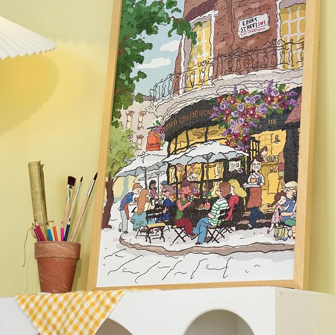 MOMIBOOK Puzzles for Adults 1000 Piece Jigsaw Puzzles of Afternoon at The Corner, Painting Image Sotre Puzzle Challenging Hard Impossible Puzzle, Funny Toys & Games Christmas Birthday Gifts