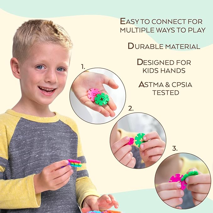 Smart Coins 500 Pieces Interlocking Discs Set, Kids STEM Toys, Kindergarten Classroom Must Haves