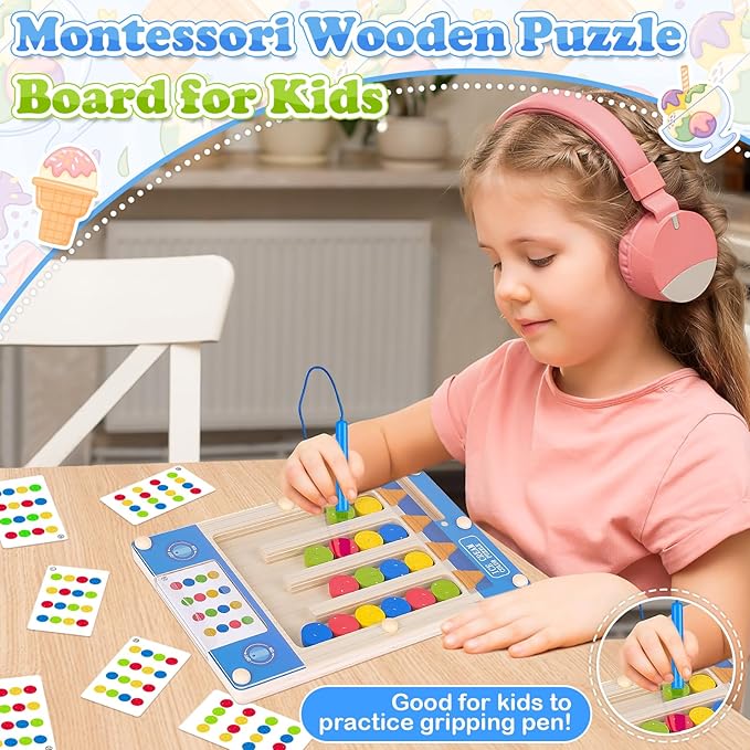Montessori Wooden Sensory Autism Toys: 4 5 6 Year Old Girl Boy Birthday Gifts | Toys for 4-5-6-7 Year Old Boys Girls, Magnetic Puzzles for Kids Ages 4-7, Preschool Educational Learning Autistic Toy