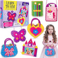 Toylink First Sewing Kit for Kids Beginners Arts Crafts for Girls Ages 4 5 6 7 8 Learn to Sew Unicorn Purse Bags Picture Frame Pen Holder DIY Felt Craft Kits Toddler Gifts